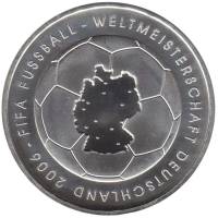 (2003A) Монета Германия (ФРГ) 2003 год 10 евро "ЧМ по футболу Германия 2006"  Серебро Ag 925  PROOF